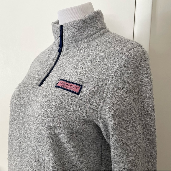 Vineyard Vines Women’s Fleece Quarter Zip Gray Size Large - Picture 8 of 16